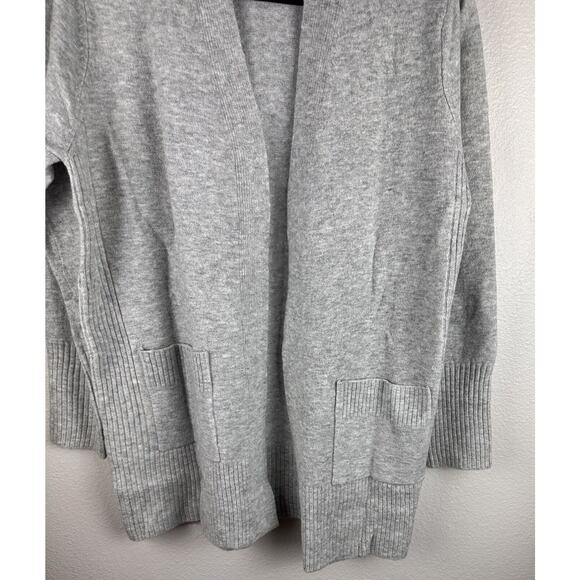 LOVE ELLIE Heather Grey Relaxed Fit Open Front Ribbed Cardigan Stretch Large NEW - Picture 2 of 7